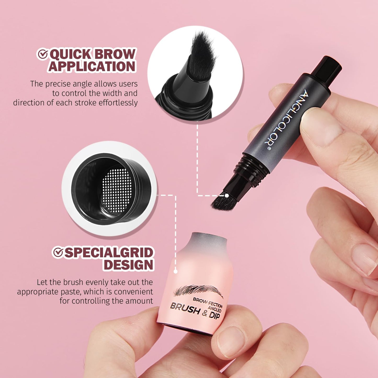 Anglicolor Brow Fection Angled Brush,Microblading Eyebrow Pen,Natural Brows Eyebrow Pen,Easy To Color,Long Lasting,Quick Drying,Natural Shaping Outlining Filling Eyebrow Makeup Upgrade (03#Auburn)