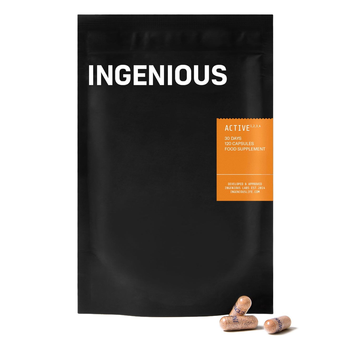 InGenious INGENIOUS Active Hydrolysed Marine Collagen Capsules, 100% Pure Marine Collagen Peptides Capsules with Hyaluronic Acid, Natural Astaxanthin, and ActiGin, Boosts Endurance and Recovery (30 Day Supply)