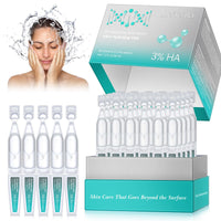 MASAIGGE 3% Hyaluronic Acid Serum Ultra-Hydrating Vials, 30Pcs Hyaluronic Acid Tubes, Deep Hydration Essence, Anti-Aging Serum for Face Single-Use Vials Skincare, Lasting Moisturizing,Firming Skin
