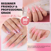 Aokitec HEMA Free Nude Pink Poly Nail Gel - 60g Poly Gel for Natural-Looking Nail Extension & Strengthen 3D Molding French Manicure Builder Overlays Gel Nail Art Home DIY Salon Use