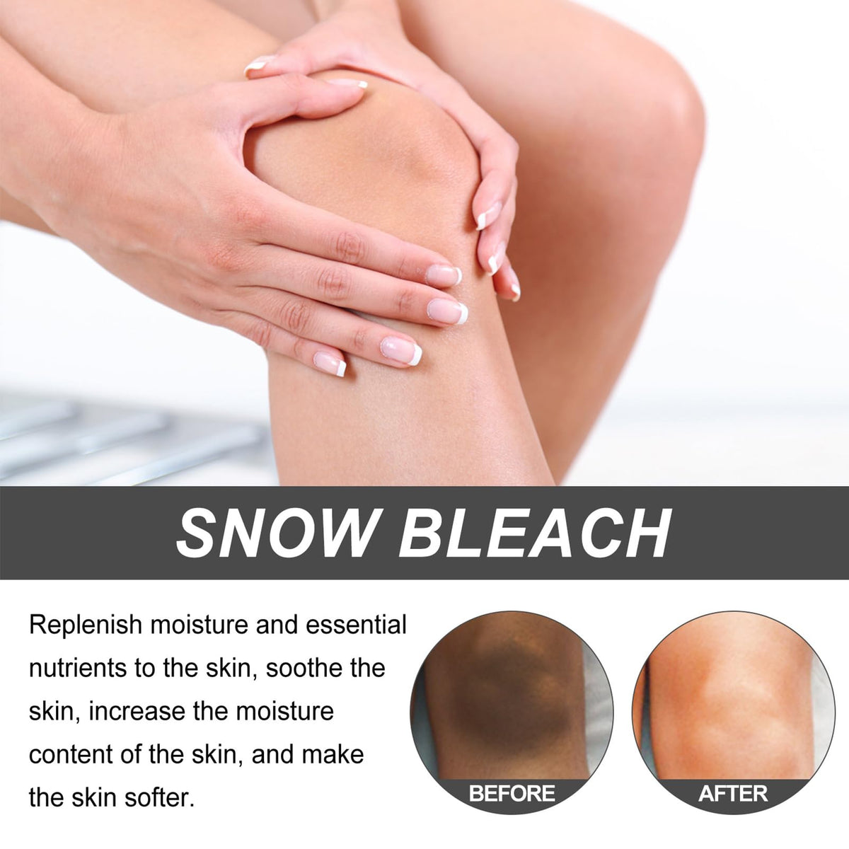 ISBEAUSOLS Snow Bleach Cream 2PCS - Skin Bleaching Cream - Whitening Creams with Centella & Niacinamide - Underarm Whitening Products Effective for Armpit, Knees, Elbows & Knuckles - Skin Lightening Creams