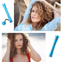 Yicoovey 60-Pack Small 0.35-Inch Perm Rods with Comb - Durable Blue Plastic Curling Rollers for Short Hair, Salon-Grade Perm Set with Gentle Hold, Mini Curlers for Natural/Ladies' Hairstyles (60 Count)