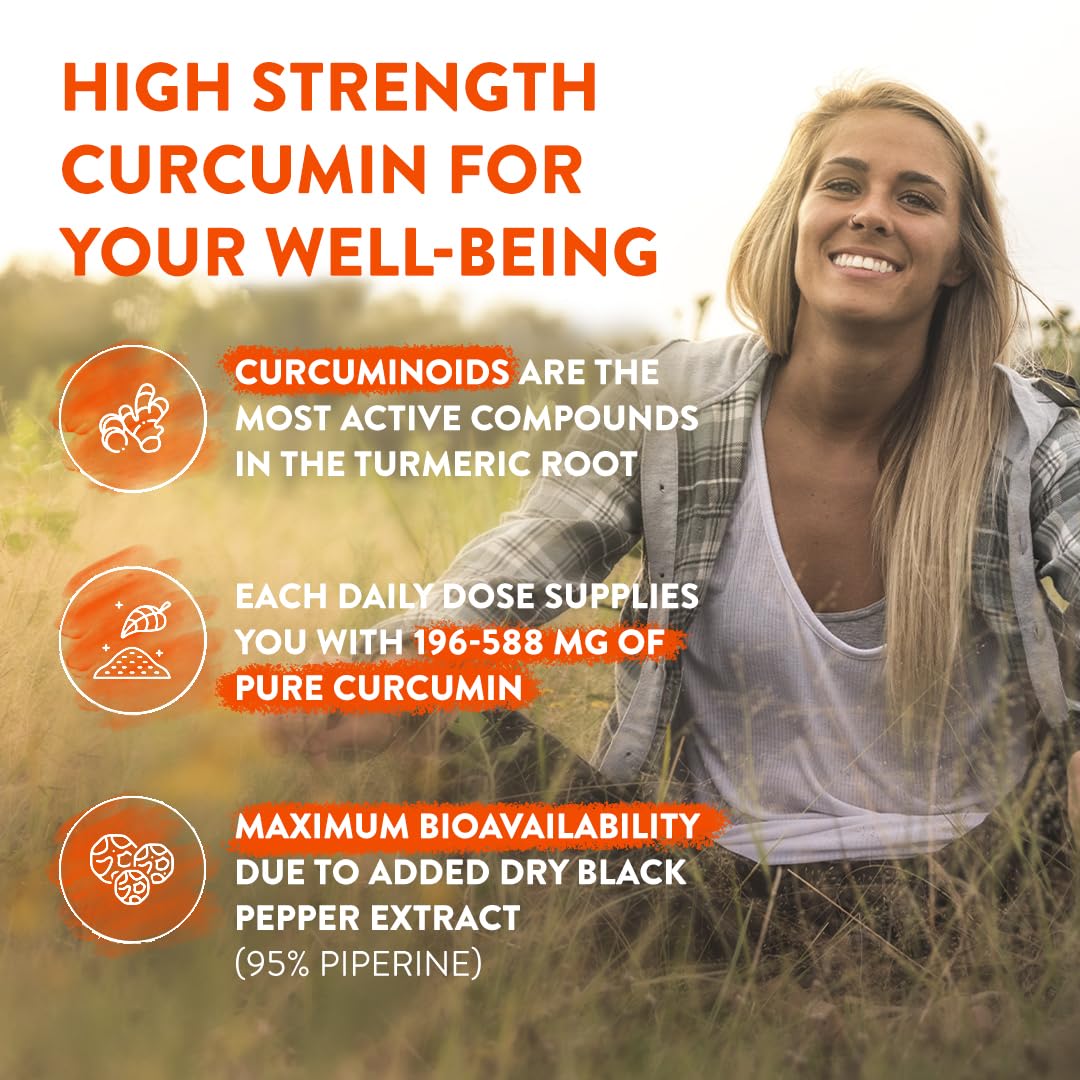 AAVALABS Turmeric and Black Pepper Capsules [ 600 Mg ] - 180 Vegan Turmeric Capsules - 95% Curcumin Extract & Piperine - Tumeric Supplements with Black Pepper High Strength - Non-GMO - 3rd Party Tested