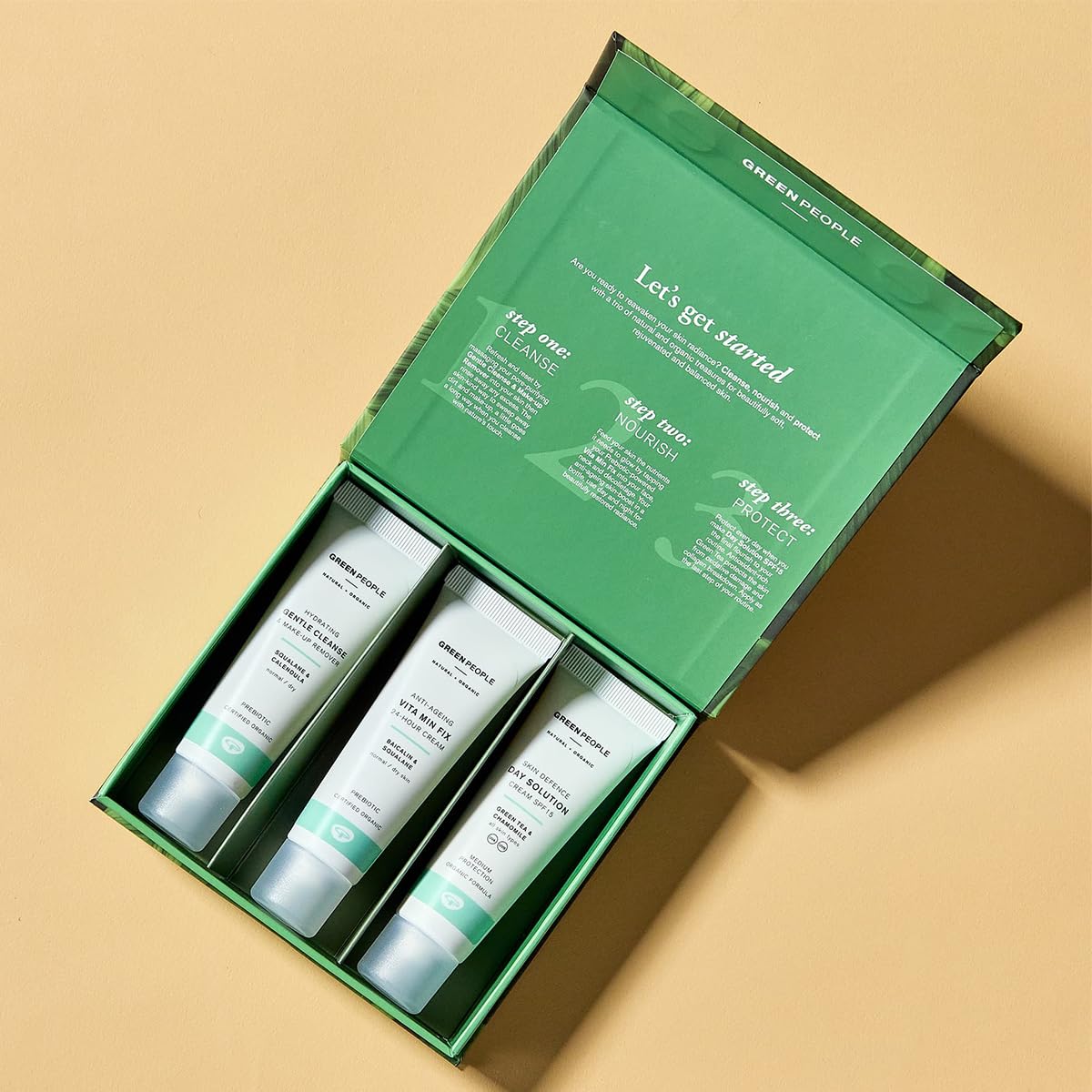Green People Radiance Skin Essentials Set | Natural & Organic Skin Care Routine Gift Set | Natural Beauty Mini Gift Set for Normal Skin, Dry Skin | Paraben Free & Ethanol Free | Cruelty Free & Vegan