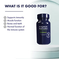 HIGHER NATURE Higher Nature - Vitamin D3 - Supports Immunity - Supports Muscle Function - The Sunshine Vitamin - 120 Capsules