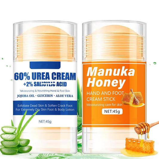 DMQ Urea Cream 60 Percent for Feet - Honey Foot Cream - Urea Foot Cream for Cracked Heels and Dry Skin - 2PCS Cracked Heel Repair Cream for Hands & Feet Skin Care - 60% Urea & Honey Foot Balm