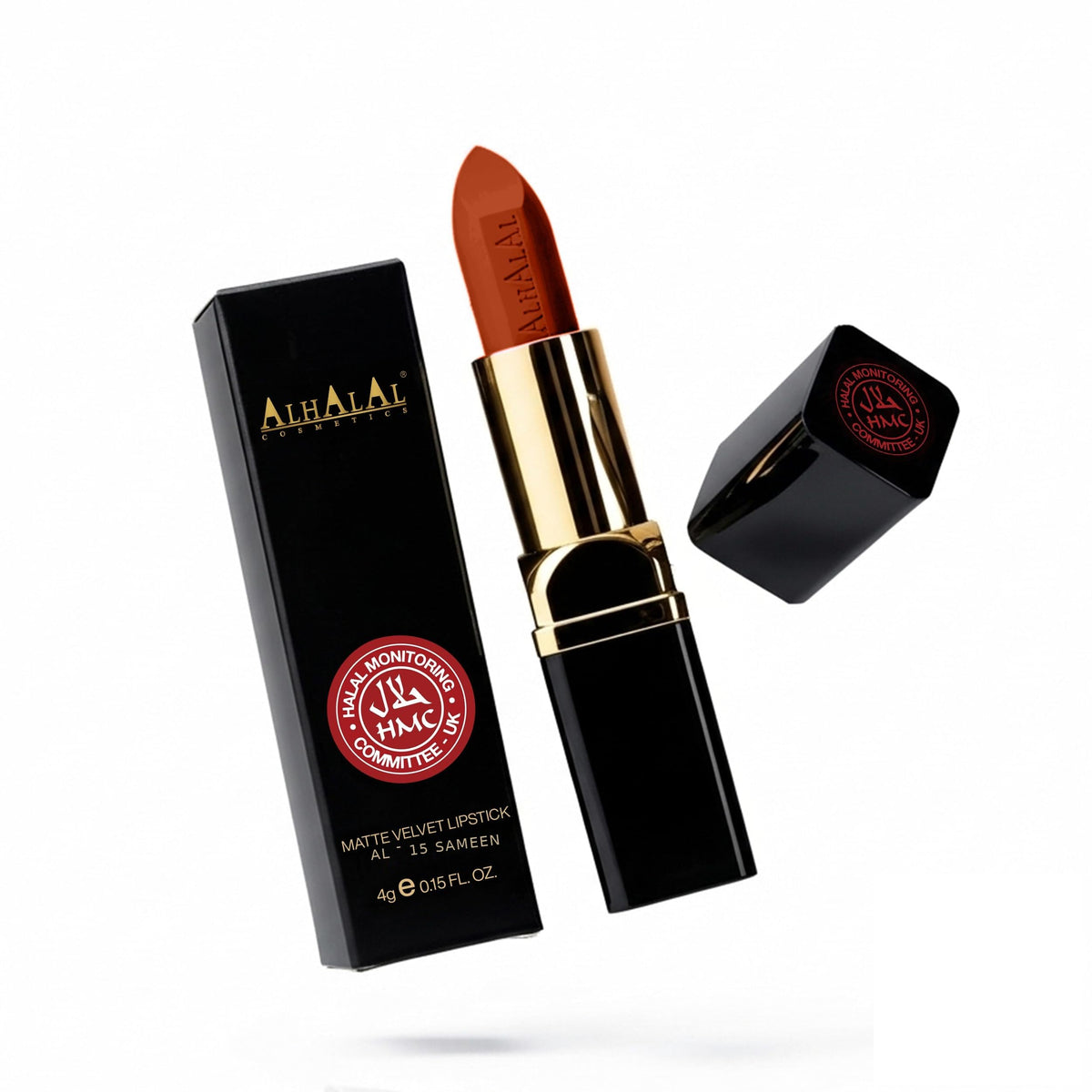 ALHALAL COSMETICS Halal MATTE VELVET LIPSTICK Long Lasting up to 16h Vegan and Cruelty-Free (AL-15-SAMEEN)