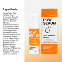 Carbon Theory Vitamin C Serum for Face - Brightening Serum to Boost Skin Glow - Dark Spots & Pigmentation Treatment - Vitamin C Face Serum & Glycolic Acid Serum - Vegan - SupaVIT-C Pow, 30ml