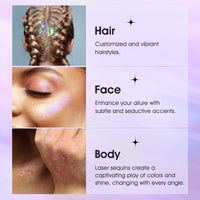 LANGMANNI Holographic Body Glitter Gel for Body, Face, Hair and Lip.Color Changing Glitter Gel Under Light. Vegan & Cruelty Free-1.35 oz (6# Dreamy Galaxy)
