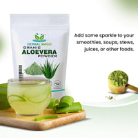 Herbal Magic's Organic Aloe Vera Powder Natural Face Hair Mask, Sparkle Your Smoothies, Shakes, Baking Premium Quality -100gm (Pack of 1)