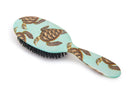 Rock & Ruddle Natural Pure Boar Bristle Hair Brush for Women and Kids (Large, 21cm) - Perfect for Wet or Dry Hair, Detangling Smoothing Blowdrying - Made in UK - Turtles