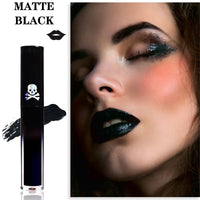 GEEWHILE Lipsticks for Women Long Lasting, Black Liquid Lipstick, Waterproof Matte Liquid Lipstick, Lightweight Moisturised Lip Gloss, Highly Pigmented Black Lipstick for Halloween Cosplay