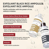 Peel Shot Glow Rice Ampoule Duo White Rice +Black Rice - Face Scrub Exfoliator Pore Minimizer for Face - Gentle Facial Cleanser with Rice Water & Niacinamide - Pore Minimizer Serum 2pcs