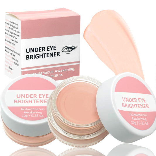 Angozo Under Eye Brightener& Correctors,Under Eye Colour Corrector-Long Lasting,Correcting Pink Cream for Dark Circles and Spots,Korean Makeup(Light/Medium)-2pcs