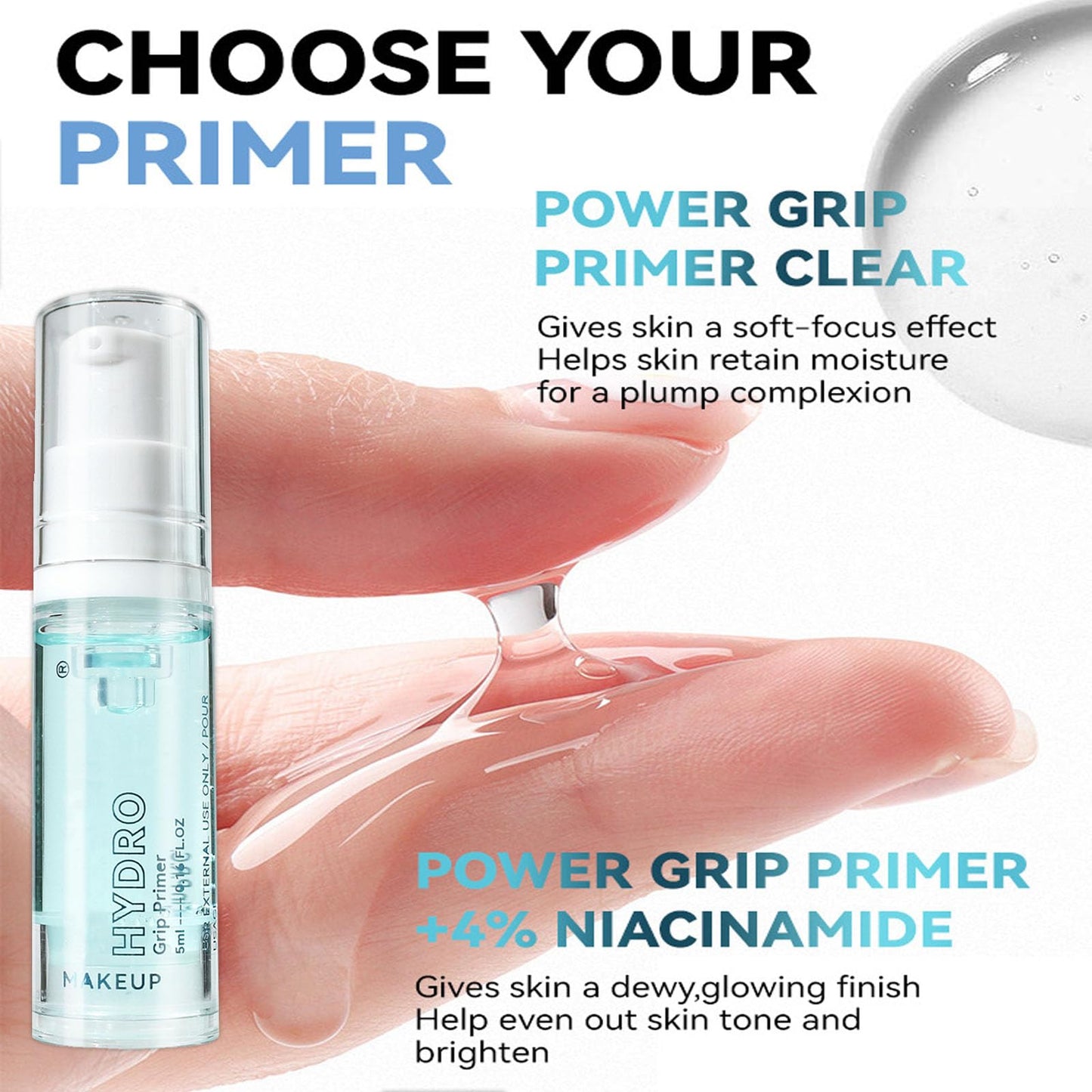 LYNTYAOU Face Primer, Pore Primer Under Foundation, Oil-control Long Lasting Makeup Moisturizing Power Grip Foundation Primer, Clear Makeup Base Priming Formula for Flawless Skin Oil Control