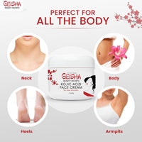 Geisha, Kojic Acid Cream | 1.7 fl oz / 50 ml | Skin Brightening Cream, Freckle Removal for Face, Knees, Body, Armpits, Neck, Underarm, Intimate Parts
