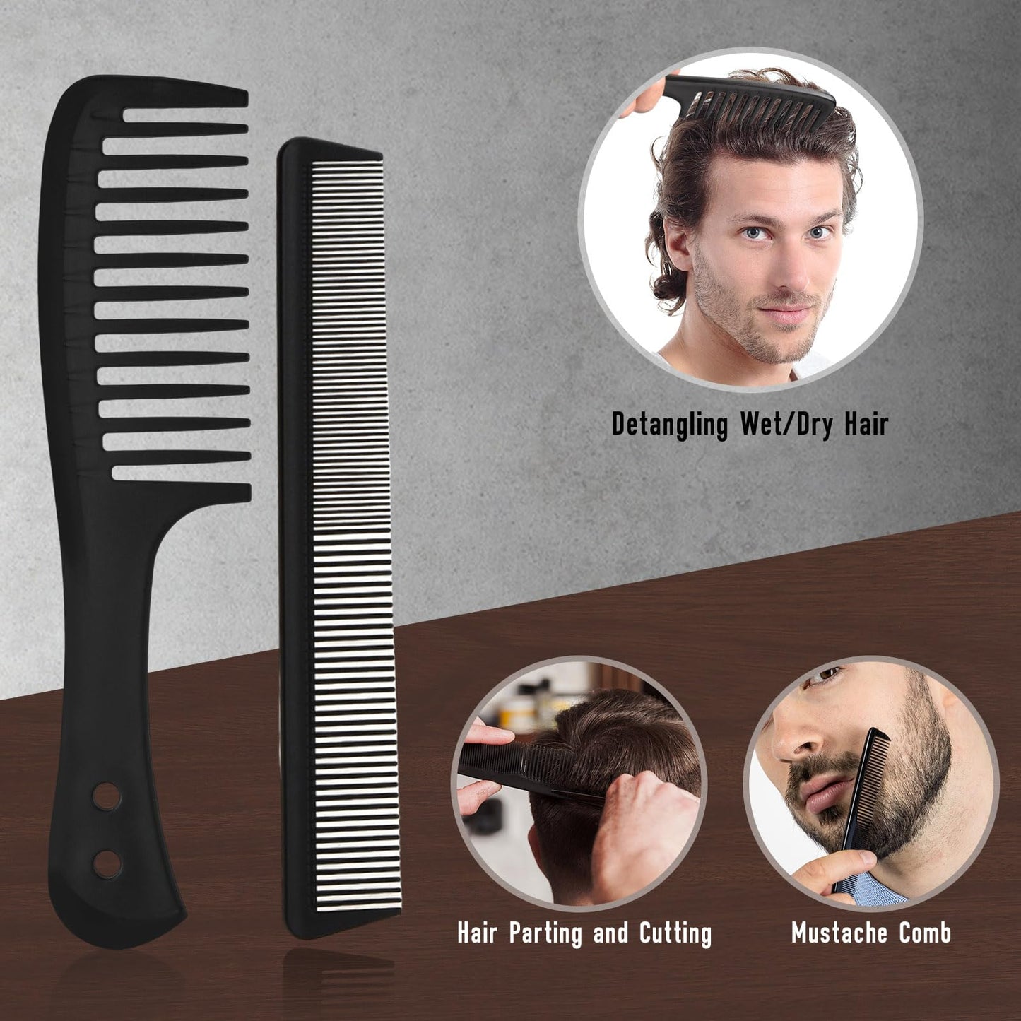 Dylapick Mens Hair Brush and Beard Brush Set,Boar Bristle Beard Brush Set