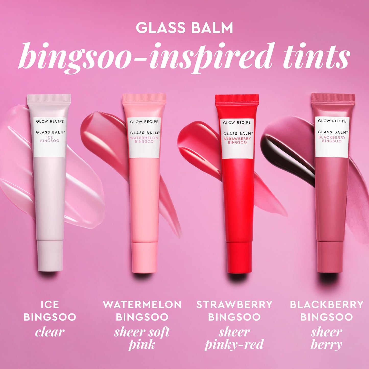 Glow Recipe Glass Balm Lip Treatment - Watermelon Bingsoo Sheer Soft Pink (15 ml)