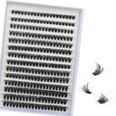 FANDIQ Individual Lashes, 280 Pcs Cluster Lashes D Curl Eyelash Extensions 8-16MM Natural Volume Eyelash Clusters DIY Lash Extension for Beginners(50D 8-16mm)