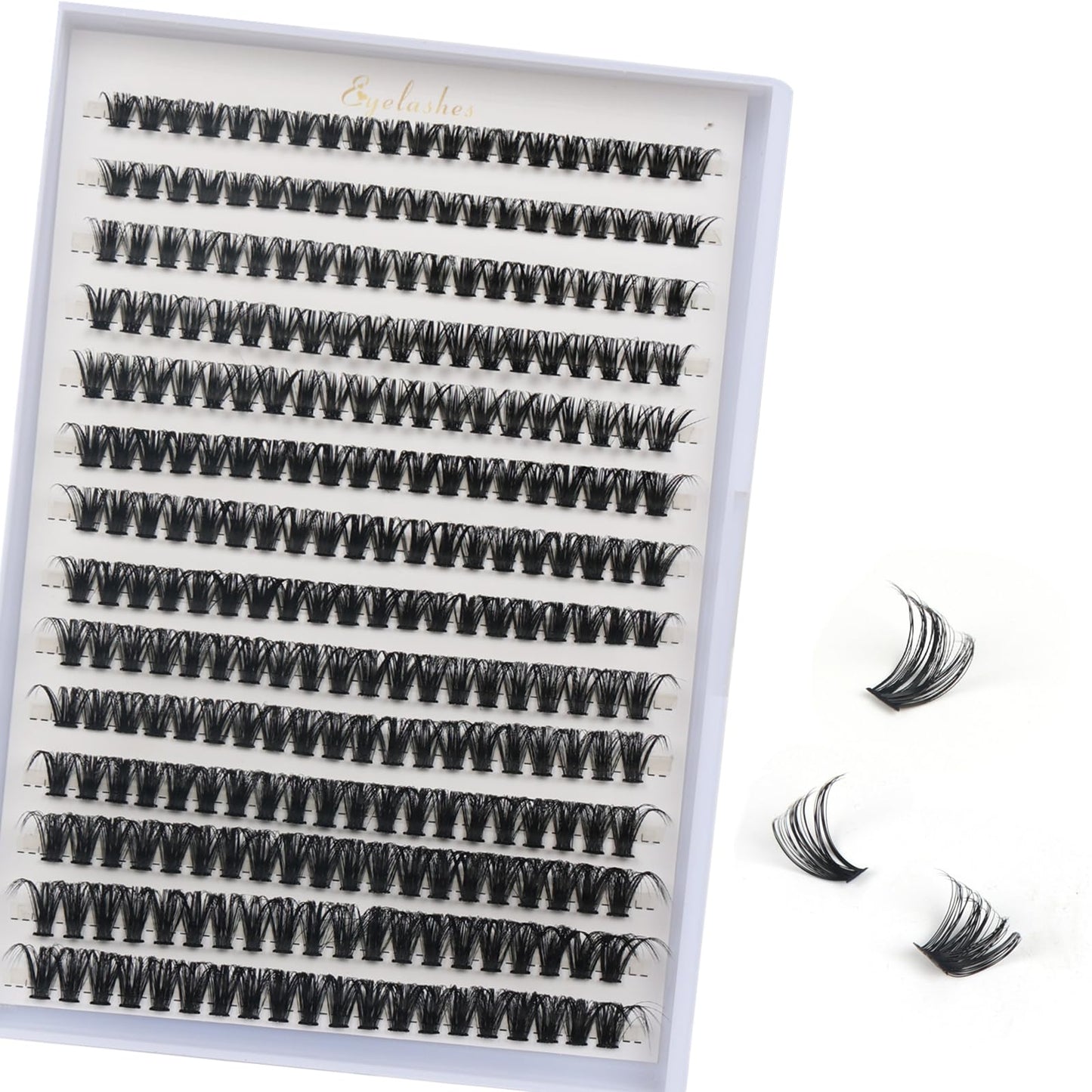 FANDIQ Individual Lashes, 280 Pcs Cluster Lashes D Curl Eyelash Extensions 8-16MM Natural Volume Eyelash Clusters DIY Lash Extension for Beginners(50D 8-16mm)