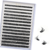 FANDIQ Individual Lashes, 280 Pcs Cluster Lashes D Curl Eyelash Extensions 8-16MM Natural Volume Eyelash Clusters DIY Lash Extension for Beginners(50D 8-16mm)