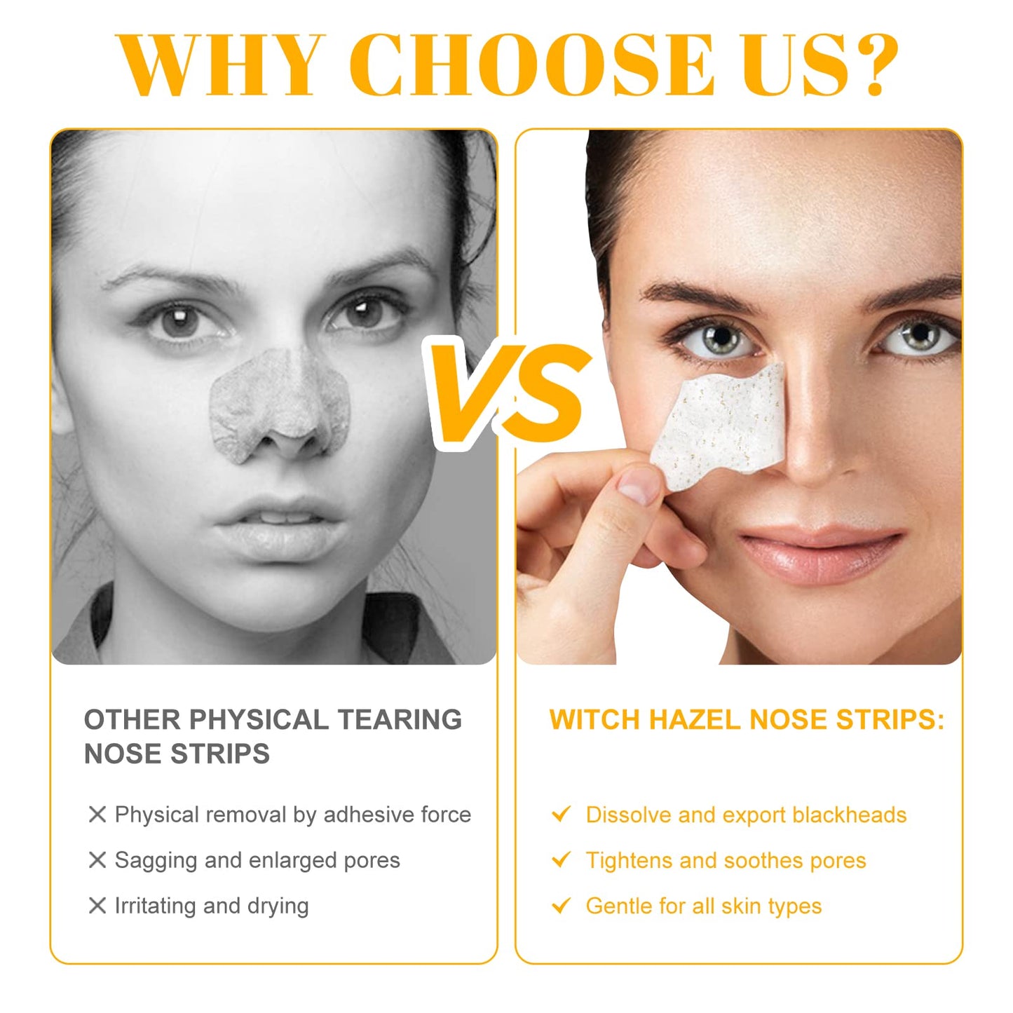 Tioueo Nose Strips 80 Packs, Blackhead Remover Pore Strips, Blackhead Pore Strip, Deep Cleansing Nose Strips for Clearer Skin White