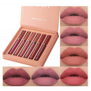 HQDA 6 Pcs Matte Liquid Lipstick Set Nude Lip Gloss Non-Stick Cup Not Fade Waterproof Long Lasting Lip Sticks Gift For Make Up Women (Set B)