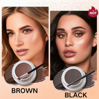 Waterproof Gel Eyeliner Set 2color,High-Intensity Pigments Eyebrow Colors Gel,Long Lasting Formula Liner EyelinerGel,Eye Makeup Set For Sensitive Eyes,With 2 Pack Eyeliner Brush And Brow Brush