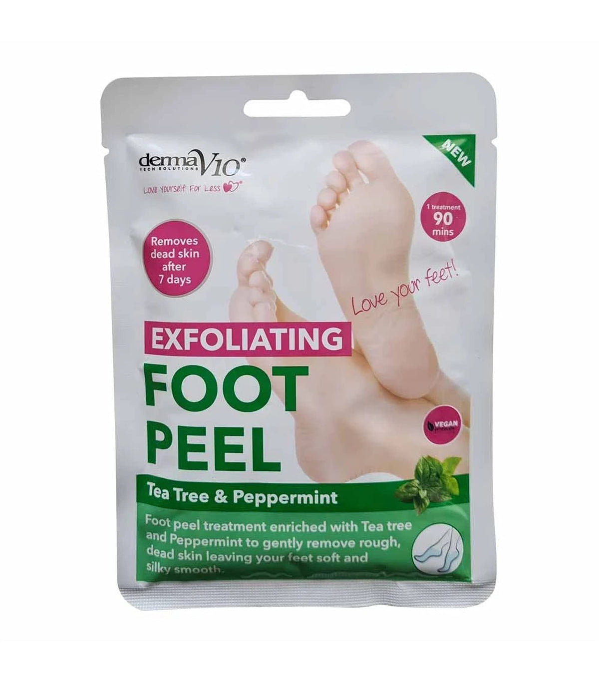 Derma V10 DermaV10 Exfoliating Foot PeelTea Tree and Peppermint