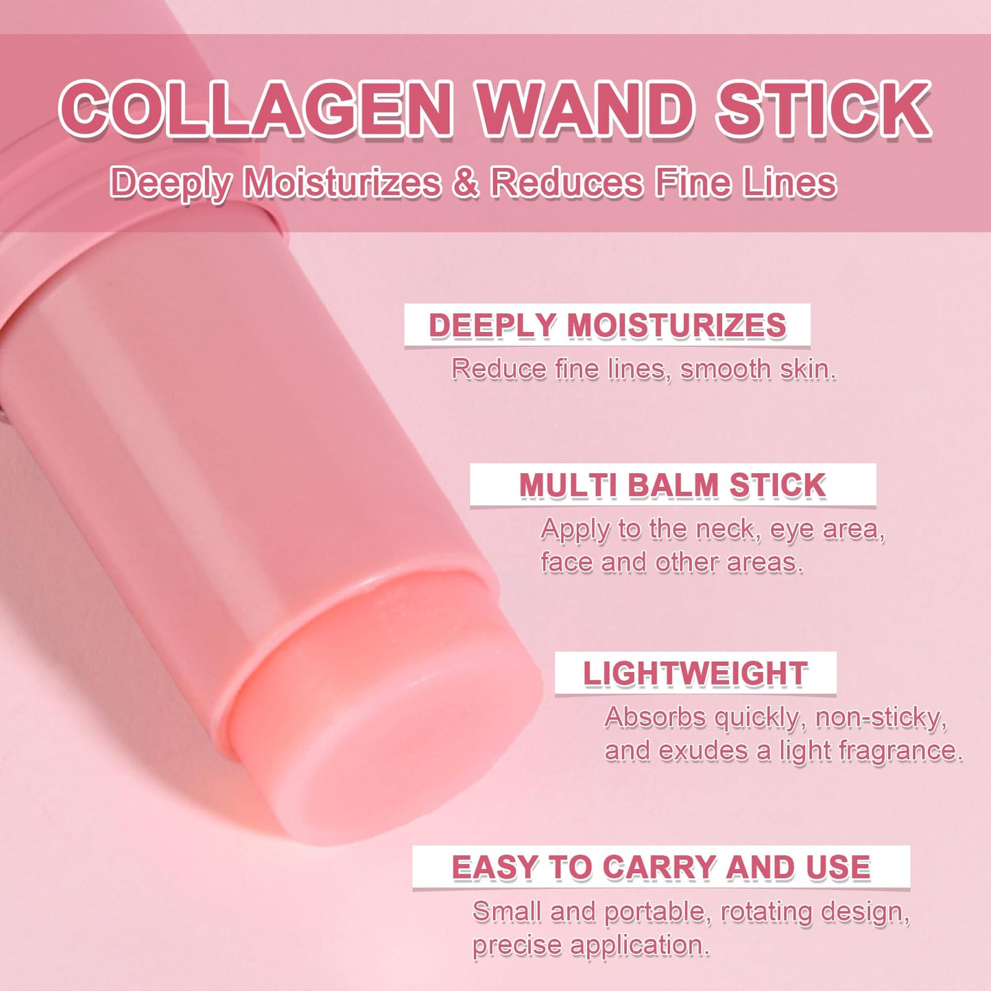 Samkeen Wrinkle Multi Balm Stick, Collagen Balm Stick, Pure Collagen Wand, Anti Wrinkle Hydrating Boosting Wand Skincare, Fine Lines, Wrinkles Moisturizer (2pcs)