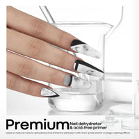 Modelones Professional Gel Nail Polish Primer, 2Pcs 15ml Acid Free Natural Nail Prep Dehydrate, Air Dry Superior Bonding Primer for Acrylic Powder Supplies Set