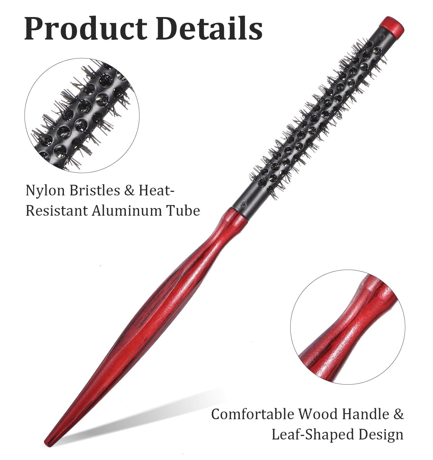 ValueBargain Small Curling Brush, Small Round Brushes, Thin Round Hair Brush for Short Hair, Women Blow Dry Fine Thin Short to Medium Hairs (1.7 Cm)