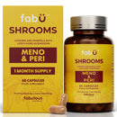 fabÜ Shrooms MENO & PERI - Lion's Mane Mushroom & Magnesium Supplements for Women During Menopause - Natural Perimenopause Support - Hormone Balance & Energy Support (60 Capsules)