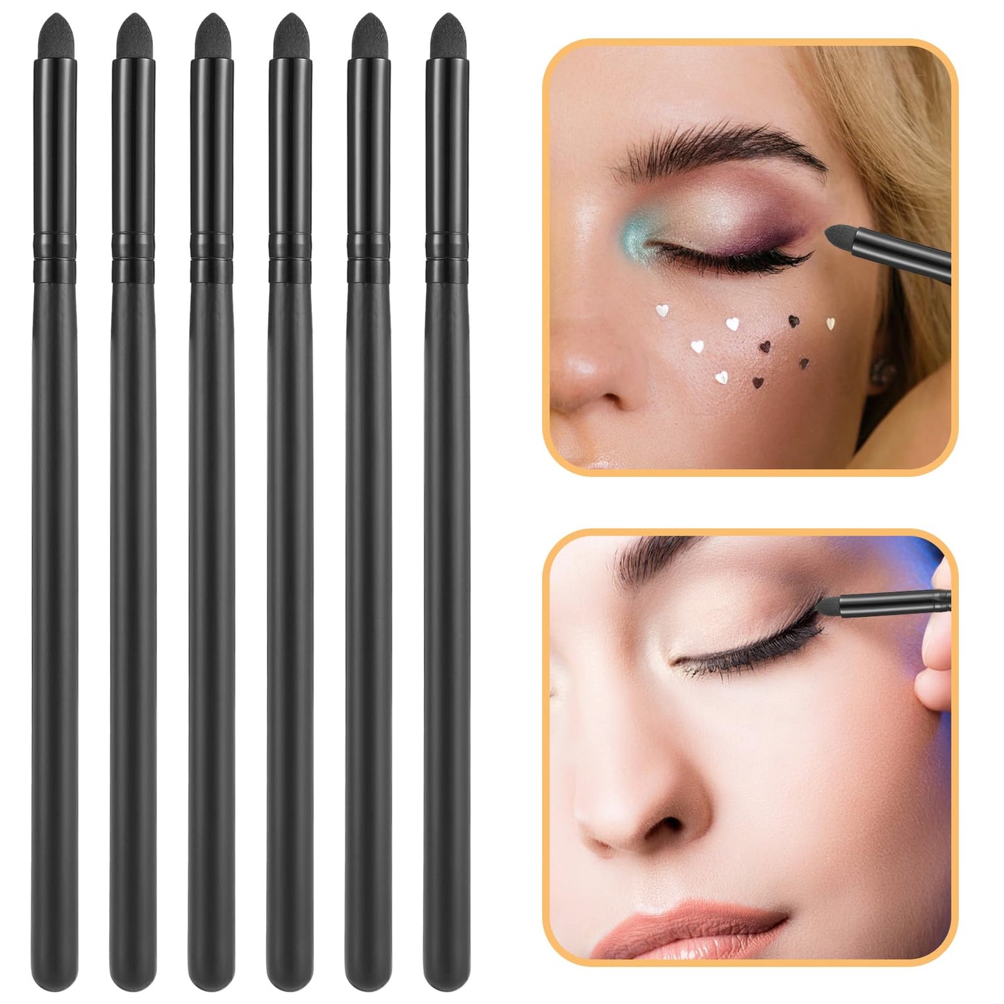 WLLHYF Eyeliner Smudge Brush Pencil Pointed Professional Applicator Blending Sponge Brush Stick for Eyeshadow Eyebrow Reusable Makeup Tool Pencil Brush Set