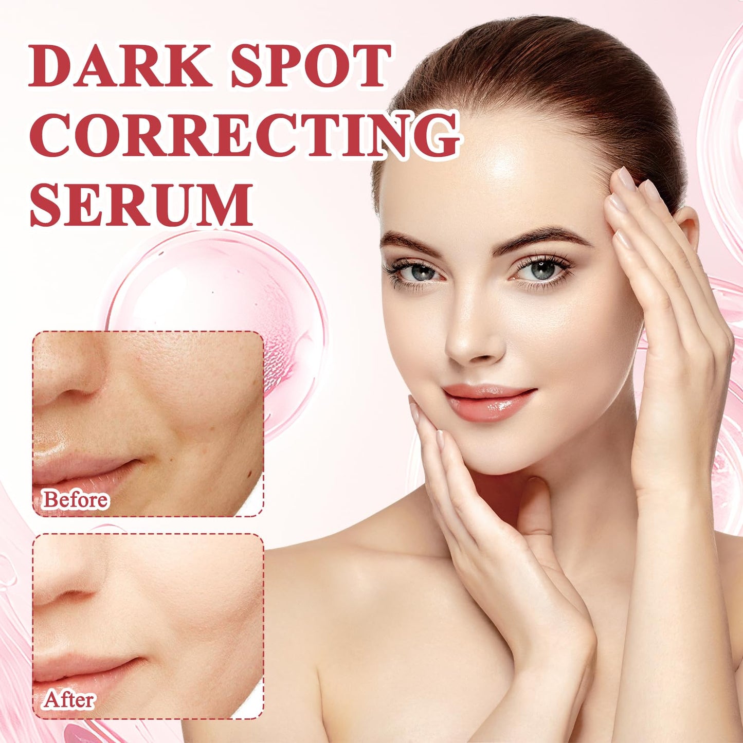 Belligern 2Pcs Dark Spot Correcting Serum,Niacinamide Serum Niacinamide Dark Spot Correcting Serum Targets Signs of Acne With 10% Niacinamide + 4% Tranexamic Acid Even Skin Tone,Fragrance-Free