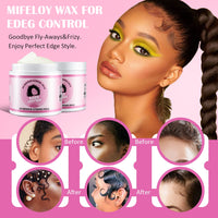 Hair Edge Control Wax 113g, Hair Pomade Tamer for Women Smoothing Flyaways Taming Frizz Hair, Non-greasy Styling Cream Gel, Strong Hold Non-greasy Slick Back Hair Glue, Bed Head Waxes for Wig