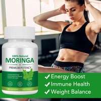 FSLHCY Moringa Capsules 800mg, Rich Moringa Powder Supports Energy, Joint & Immunity & Gut Health, Overall Vitality, Pure Vegan Extract Non-GMO (60pcs)