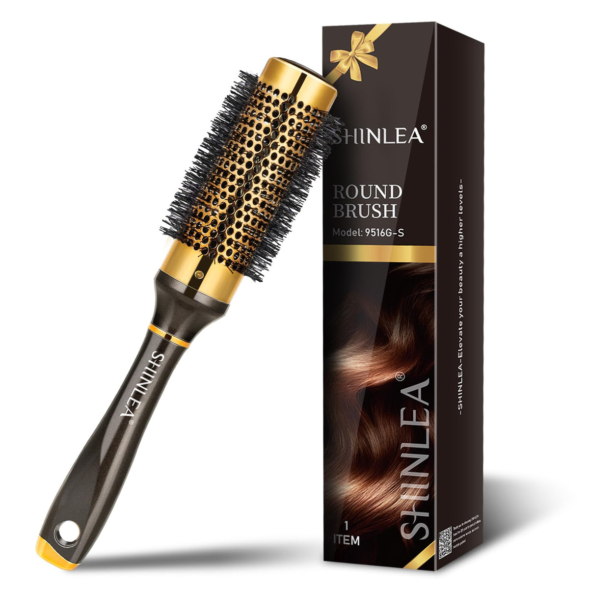 Hair Brush - SHINLEA Round Hair Brush for Blow Drying 33MM Aluminium Curly Hair brush, Hairbrushes for Women Professional Curling, Hair Drying, Styling, Straightening and Shine