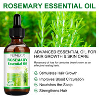 FVVSIEDK Rosemary Oil for Hair Regrowth(2.02 Fl Oz),Mulitpurpose 100% Pure Rosemary Essential Oil for Hair Loss,Hair Skin Nail Nourishment,Stimulates Hair Growth,Rid of Itchy and Dry Scalp for Unisex