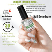Kanorine Nail Primer & Nail Prep Dehydrate Set Gel Nail Polish Bonding Helper Dehydrator & Bond Primer, Nail Protein Bond, Superior Bonding Primer for Acrylic Powder 2X15ml/0.5oz
