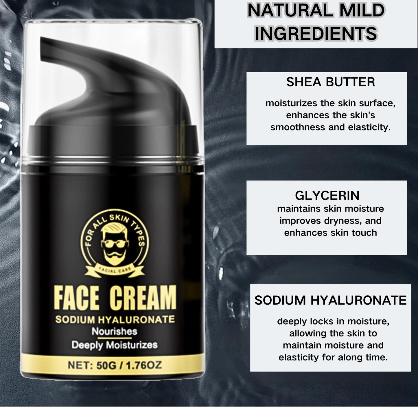 TBeautfave 5PCS Men's Anti-Aging Care Set - Mens Skin Care Sets & Kits - Mens Face Cream, Face Wash & Scrub, Eye Cream, Anti Wrinkle Serum- Gifts for Men -Moisturiser For Men Day & Night