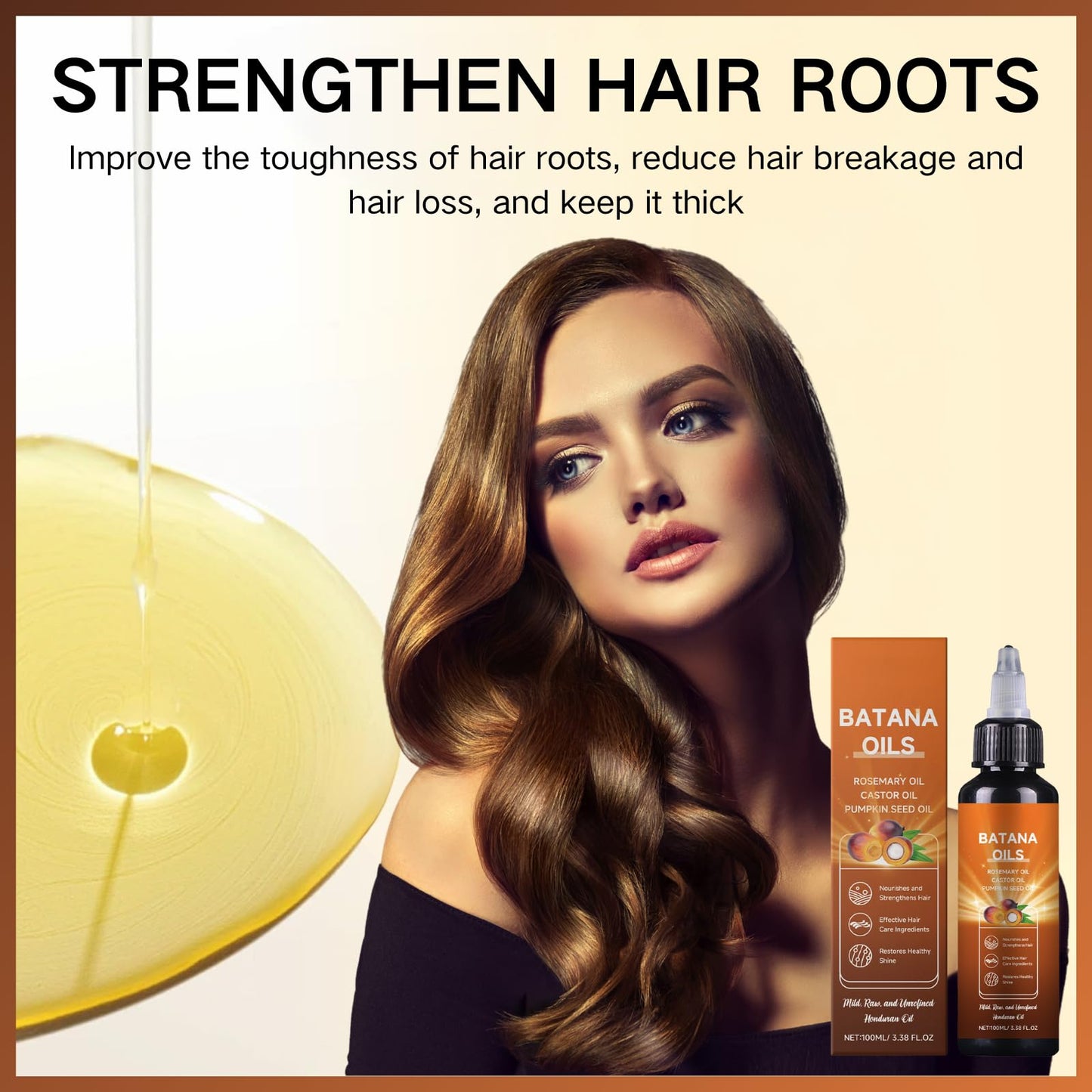 HERBENJOY Batana Oil For Hair Growth,Moisturizes Scalp & Hair Oil,Nourishing & Volumizing Hair GrowthOil,Pumpkin SeedOil For Hair Strengthening And Scalp Care,4-In-1 ScalpOil Veganic Wild HairGrowthOil