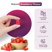 Multivitamin Gummies for Women & Men - 2 Months Supply - 13 Multivitamins & Minerals - 120 Vitamin Gummies - With Vitamin C, A, D, B, Biotin & Zinc - Strawberry Flavoured Chewable Multivitamins Adults
