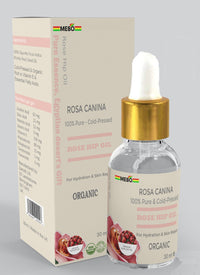 MEBO Organic Rosehip Oil - 100% Pure & Cold-Pressed - Rich in Vitamin C & Essential Fatty Acids for Face, Skin & Hair - Hydrating, Anti-Aging, Brightening & Nourishing – 30ml