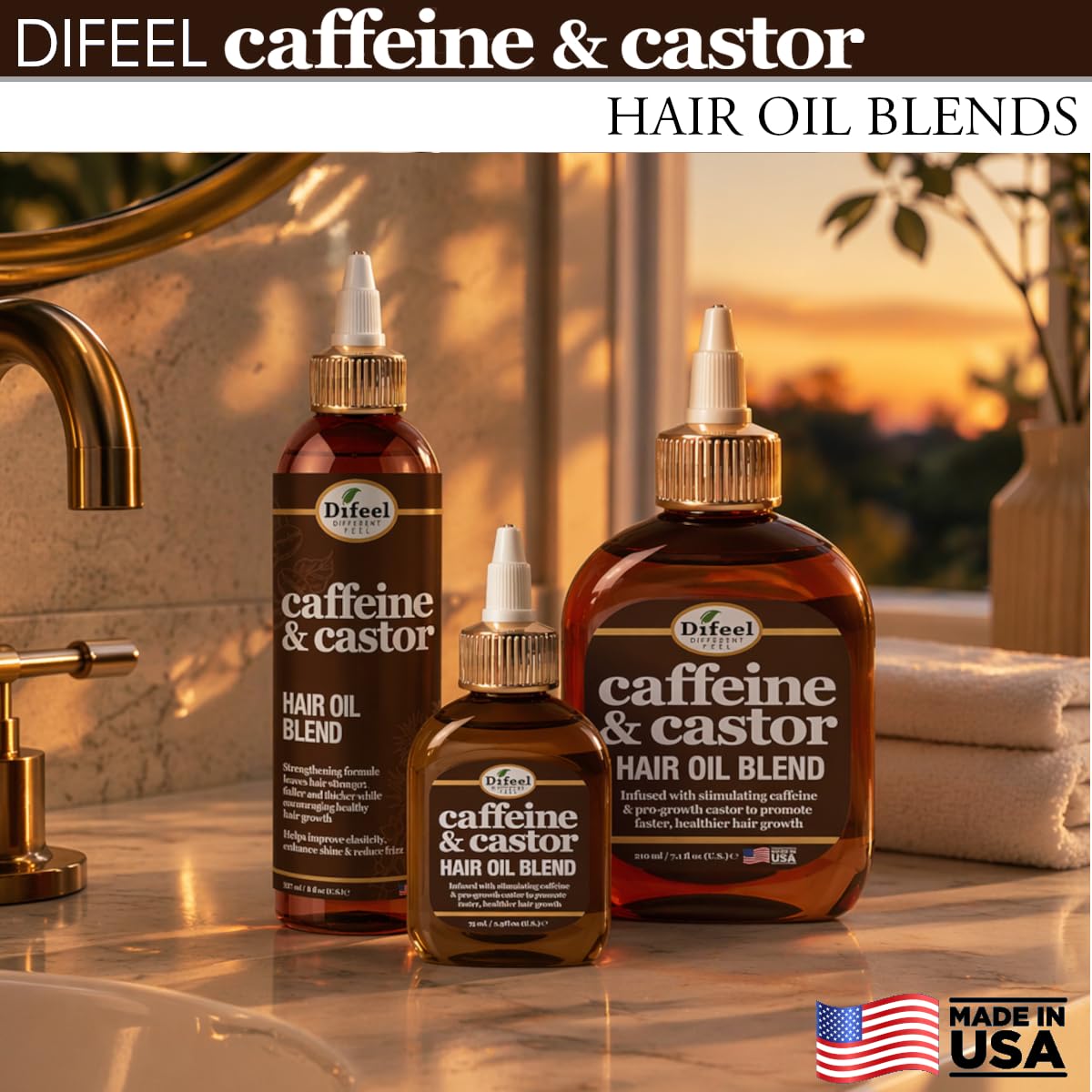 Difeel Caffeine & Castor Premium Hair Oil for Faster Hair Growth 75 ml