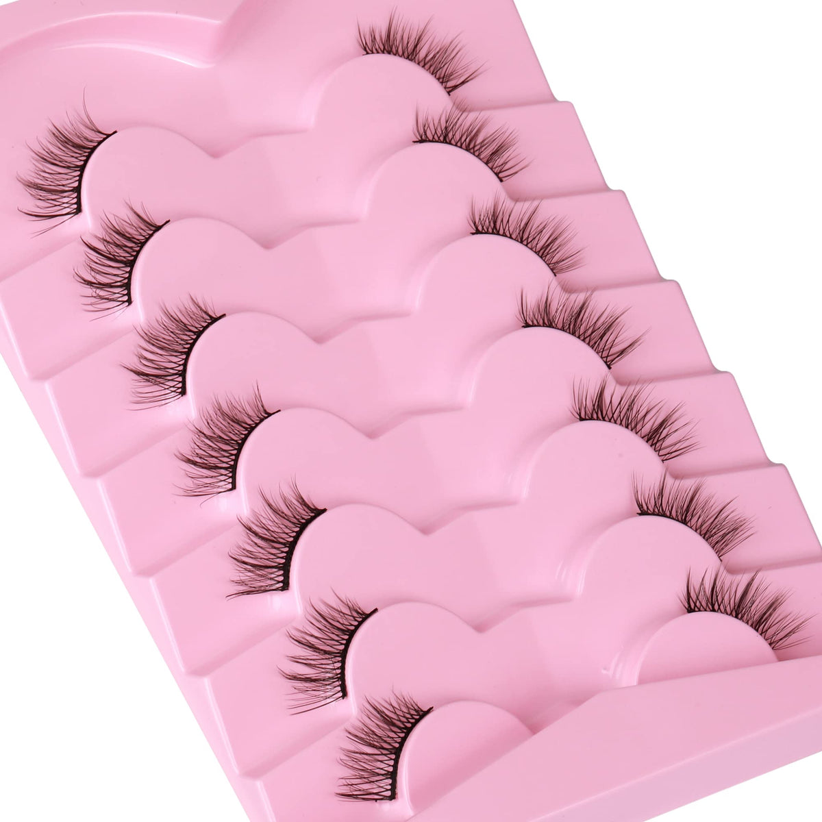 Half Lashes Natural Look Wispy Soft Strip Corner Eyelashes Cat Eye 3D Curl Short Accent Lashes 7 Pairs Pack by ALICE