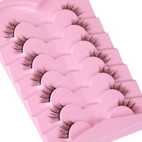 Half Lashes Natural Look Wispy Soft Strip Corner Eyelashes Cat Eye 3D Curl Short Accent Lashes 7 Pairs Pack by ALICE