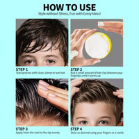 gowwim Gowwim Kids' Hair Styling Pomade， Mild and Easy to Create Cool Hairstyles, Wash with Water Without Leaving Residue, Suitable for School, Activities
