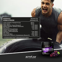 Activlab CREAVITA | Jar 300g | 30 Servings | Grape Flavor | creatine | Taurine | B Vitamins | Increasing Strength | Powder | 3X lab Tested