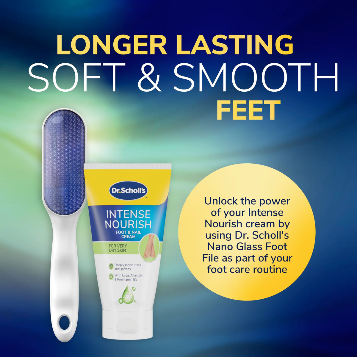 Dr. Scholl's ExpertCare Intense Nourish Foot Cream for Hard Skin 150ml, Deeply Moisturising Cream with Urea, Vitamin E & Provitamin B5 Complex for Softer Smoother Feet